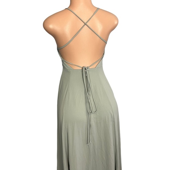 Show Me Your Mumu Woman's Godshaw Silver Sage Crisp Gown Maxi Dress - Picture 6 of 8